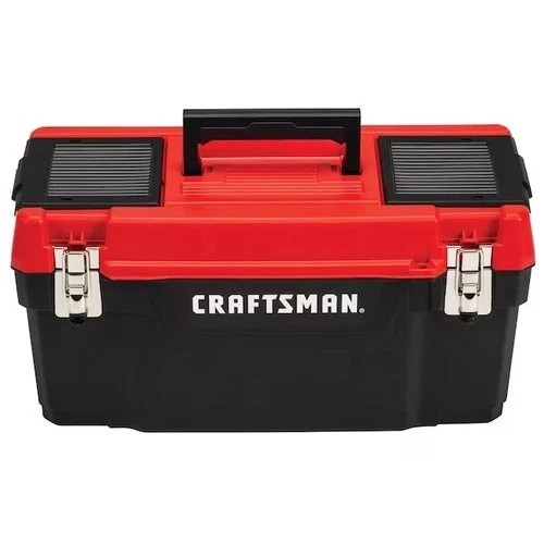 Craftsman 20 In Red Plastic Lockable Tool Box Portable Storage Organizer Tray