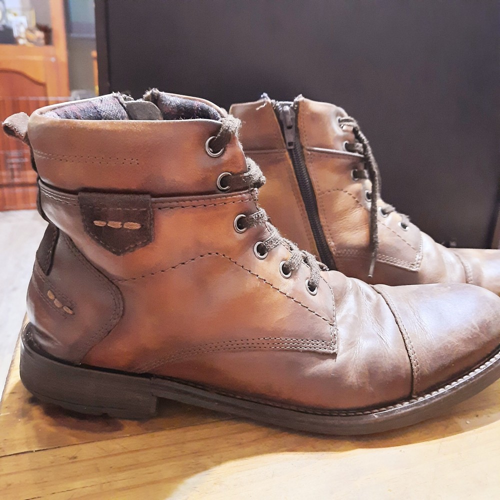 Alfani Men’s Faux Leather Dean Block Boot Size 9M Side Zip