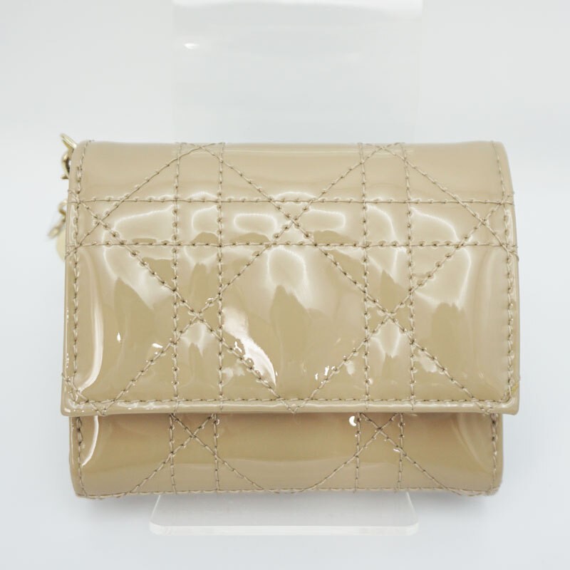 DIOR Lotus Wallet in Canage Patent Calfskin with Enamel Detailing 64284