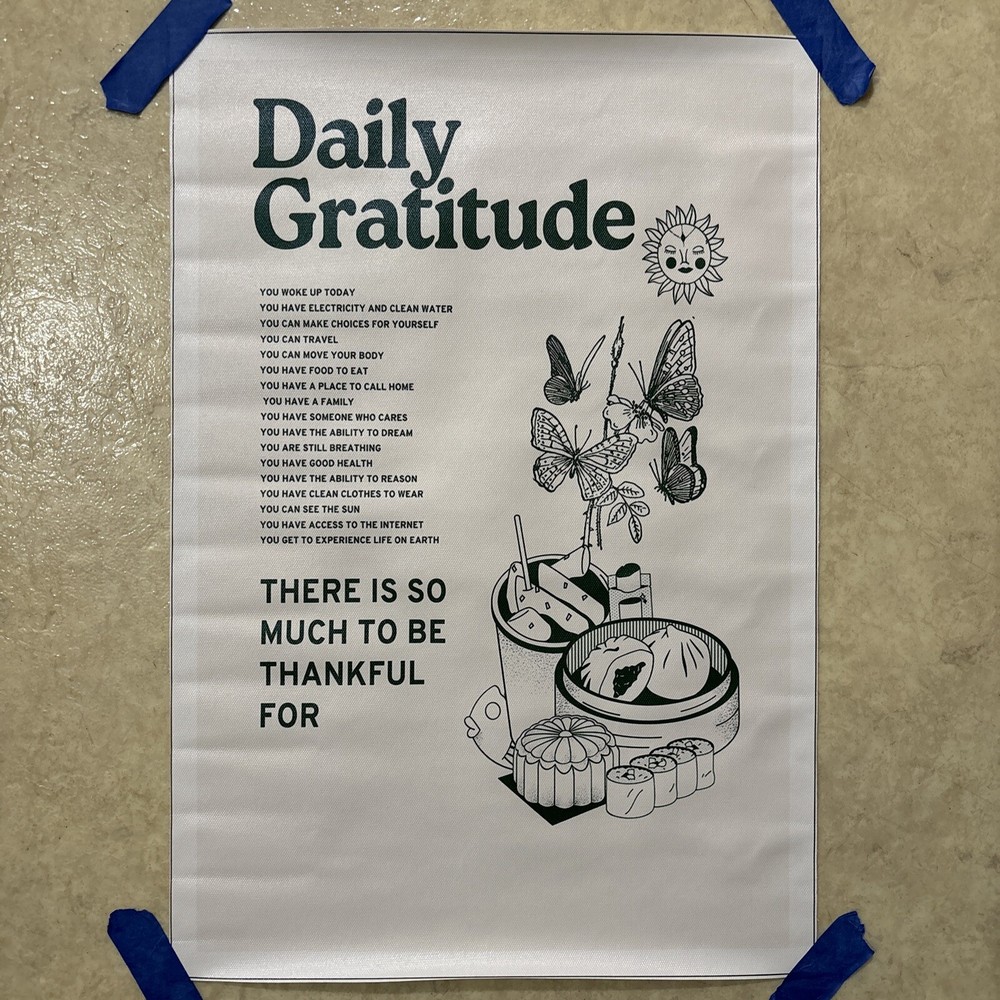 Daily Gratitude ✅ Quote Positive Inspirational Poster Canvas Wall Art ✅ 12x18 in