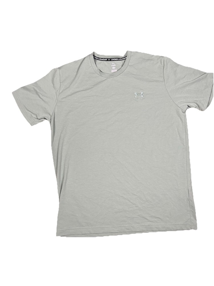 Under Armour Performance T-Shirt Gray Men’s Large Embroidered Logo Short Sleeve