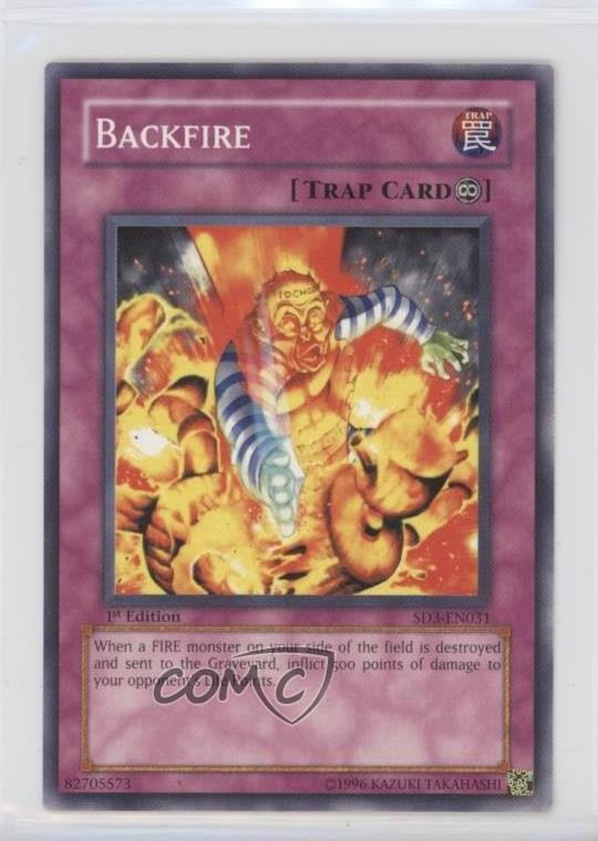 Backfire 1st Edition YuGiOh Blaze of Destruction Structure Deck SD3-EN031 2005 Near Mint
