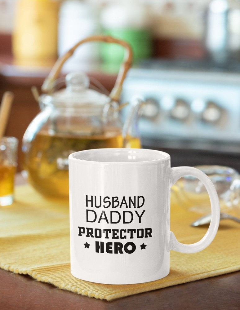Gift From Wife Funny Coffee Mug Husband Daddy Protector Hero Fathers Day Mug