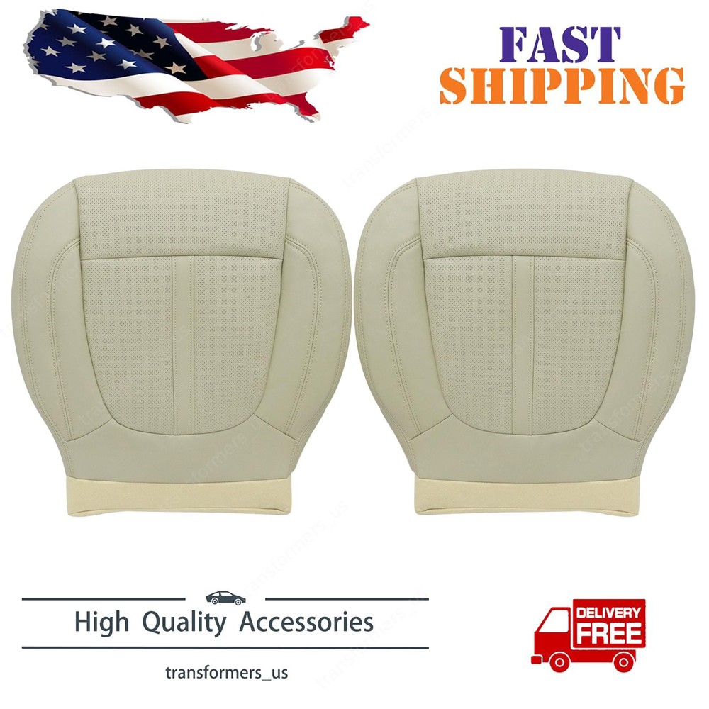 For 2017-2020 Lincoln MKZ Driver & Passenger Bottom Leather Seat Cover Tan