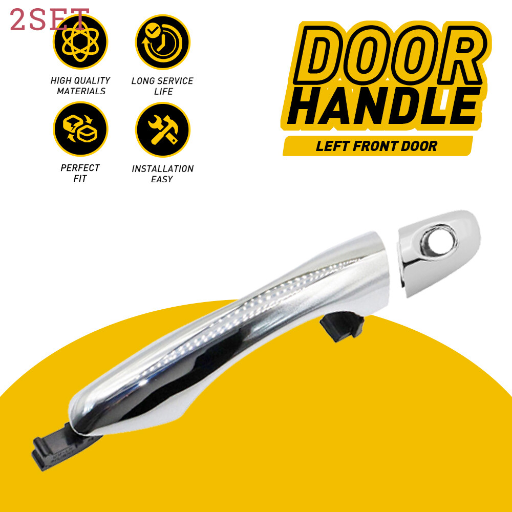 2set Front Left Driver Side Exterior Door Handle Chrome For 2016-2020 Kia Sorent