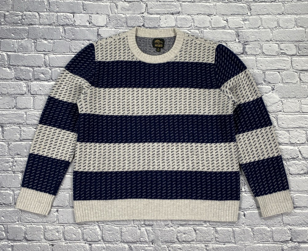 LL Bean x Todd Snyder Cashmere-Merino Norwegian Sweater Mens Size L Cabin Luxury
