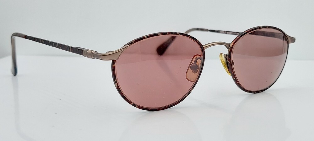 Vintage Arezzo Brown Oval Metal Sunglass Frames Only