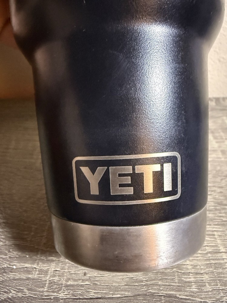 YETI Black 30 Oz. Rambler MagSlider Lid Insulated Steel Travel Tumbler Cup LOGO