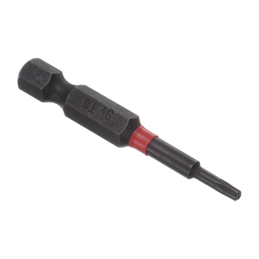 T8 50mm Long Magnetic Tamper Proof Torx Screwdriver Bit 6 Point Black