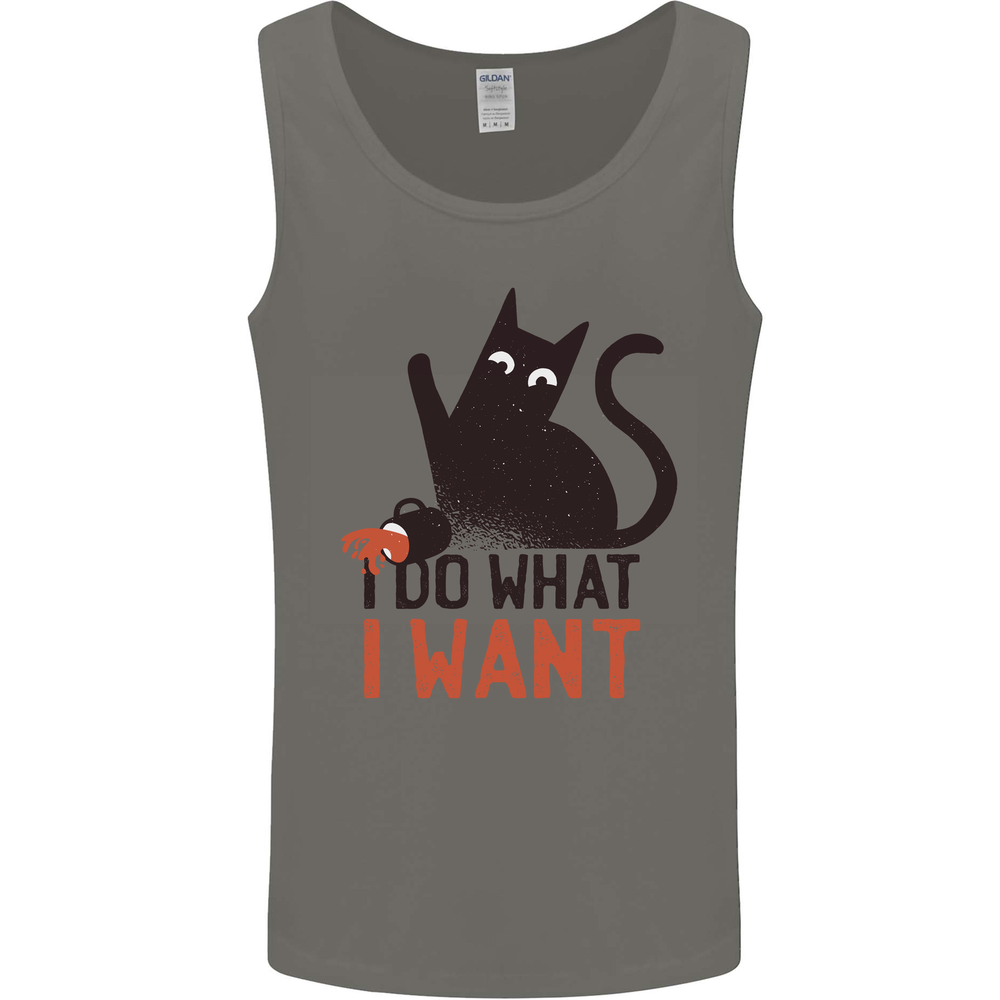 I Do What I Want Funny Cat Mens Vest Tank Top