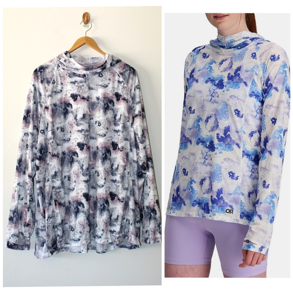 OUTDOOR RESEARCH W Echo Pink Floral Print Ultralight Hoodie Size 4X/4T