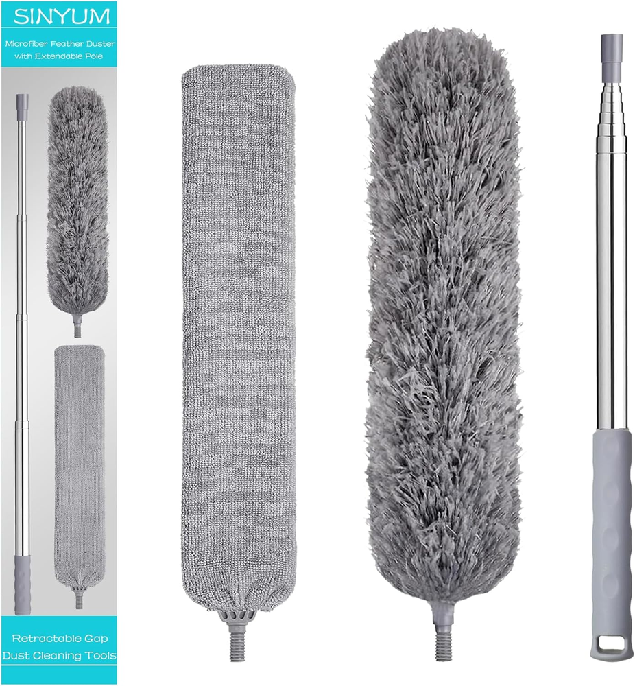 100 Inch Retractable Gap Dust Cleaner Cleaning Tools & Microfiber Feather Duster