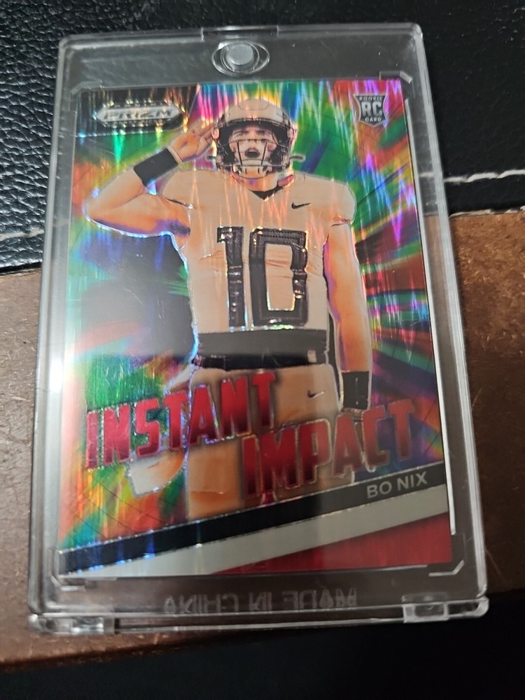 2024 Panini Prizm Draft Picks Instant Impact Red Flash #II-BN Bo Nix 32/49