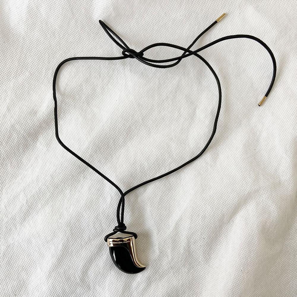 Balenciaga Resin Tusk Station Collar Necklace