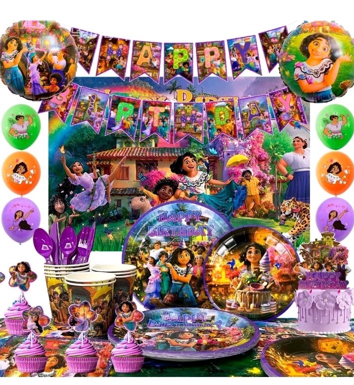 114 Pcs Encanto Party Supplies Encanto Birthday Party Decoration Balloons Plates