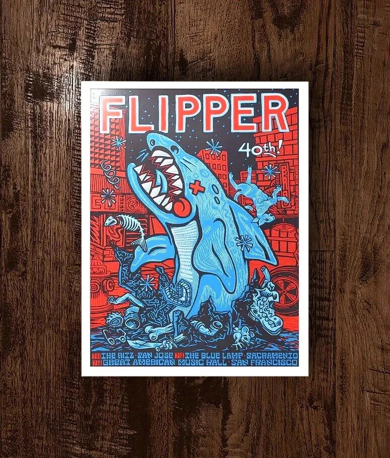 Flipper Original US July Summer 2019 Official Tour Ltd Concert Poster