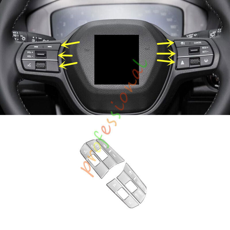 6pcs Silver Alloy Steering Wheel Button Trim for Honda CR-V 2023-2024
