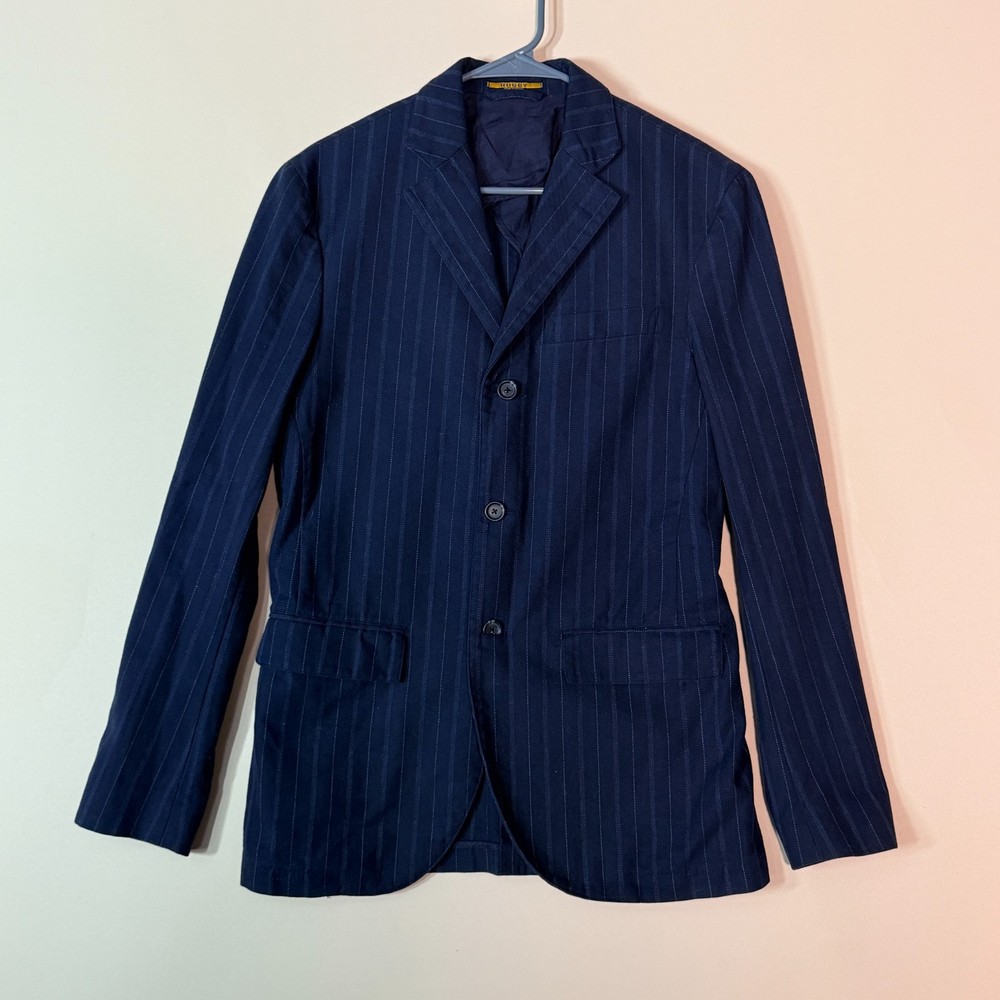 Ralph Lauren Rugby Blue Striped Blazer Chore Jacket Button Down Men's Small S