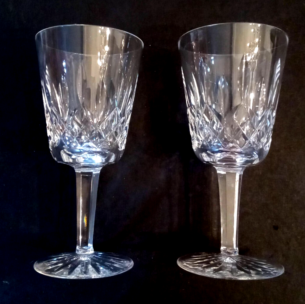 8 oz UNMARKED Crystal Goblet Set - Waterford Lismore Compatible Stemware