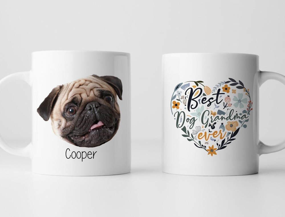 Personalized Dog Portrait Mug Dog Portrait Gift Pet Portrait Mug Dog Grandma