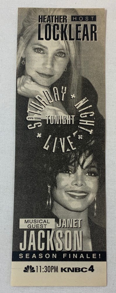 1994 NBC tv ad~ SATURDAY NIGHT LIVE Heather Locklear, Janet Jackson