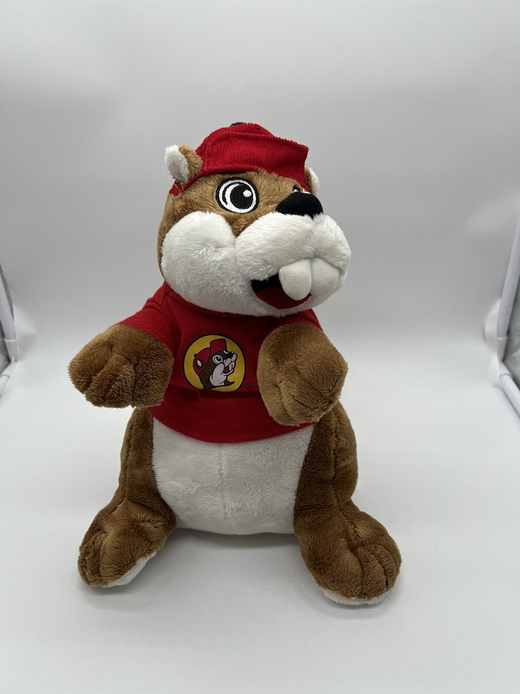 JAAG Buc-ees Beaver Mascot 10” Plush Stuffed Animal Red Shirt Hat