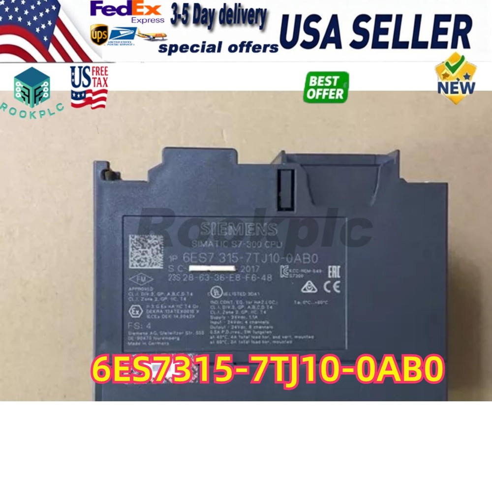 New Siemens 6ES7 315-7TJ10-0AB0 6ES7315-7TJ10-0AB0 S7-300 CPU 315T-3 PN/DP