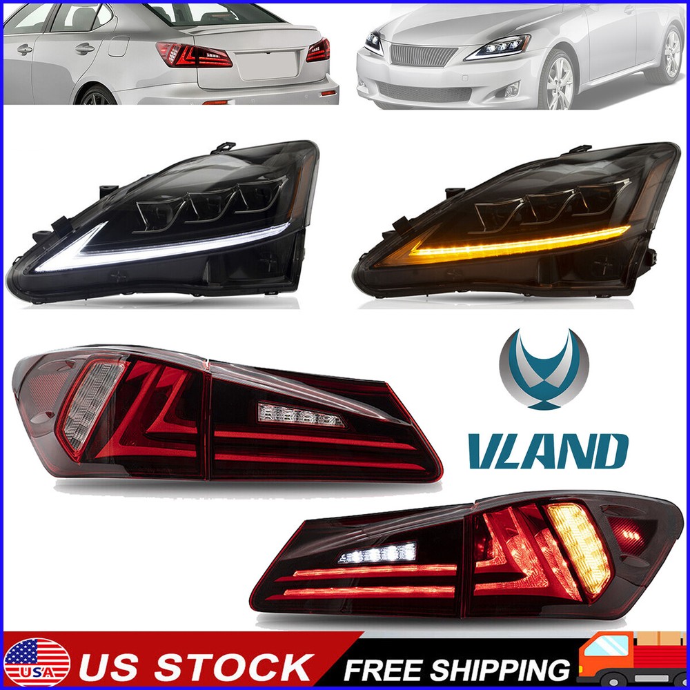LED Headlights+Tail Lights for Lexus IS250 IS350 2006-2012 IS200d ISF 2008-2014