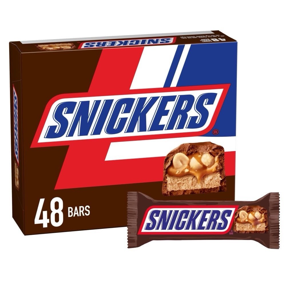 Snickers Chocolate Candy Bars 48 Count Box 1.86 oz Each