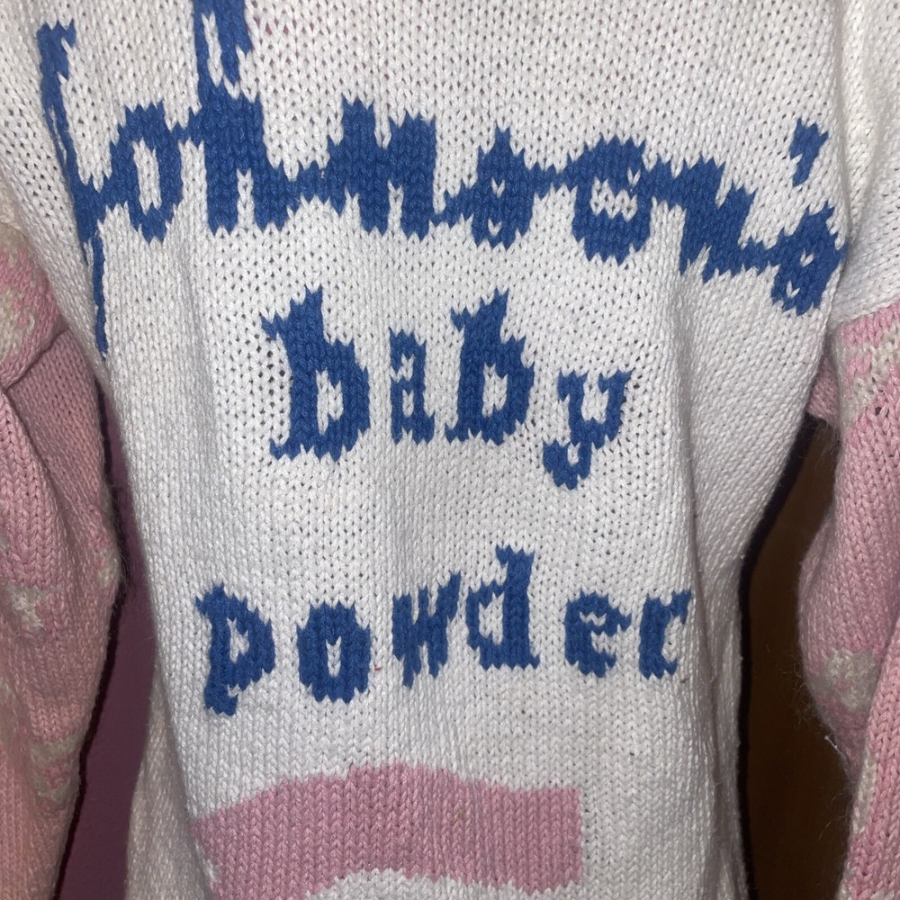 The EAGLES EYE Vintage Cardigan Sweater  Pastel Unique Johnson’s Baby Powder Med