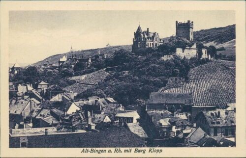 Postcard old Bingen a. Rh. with Castle Klopp (No.939)