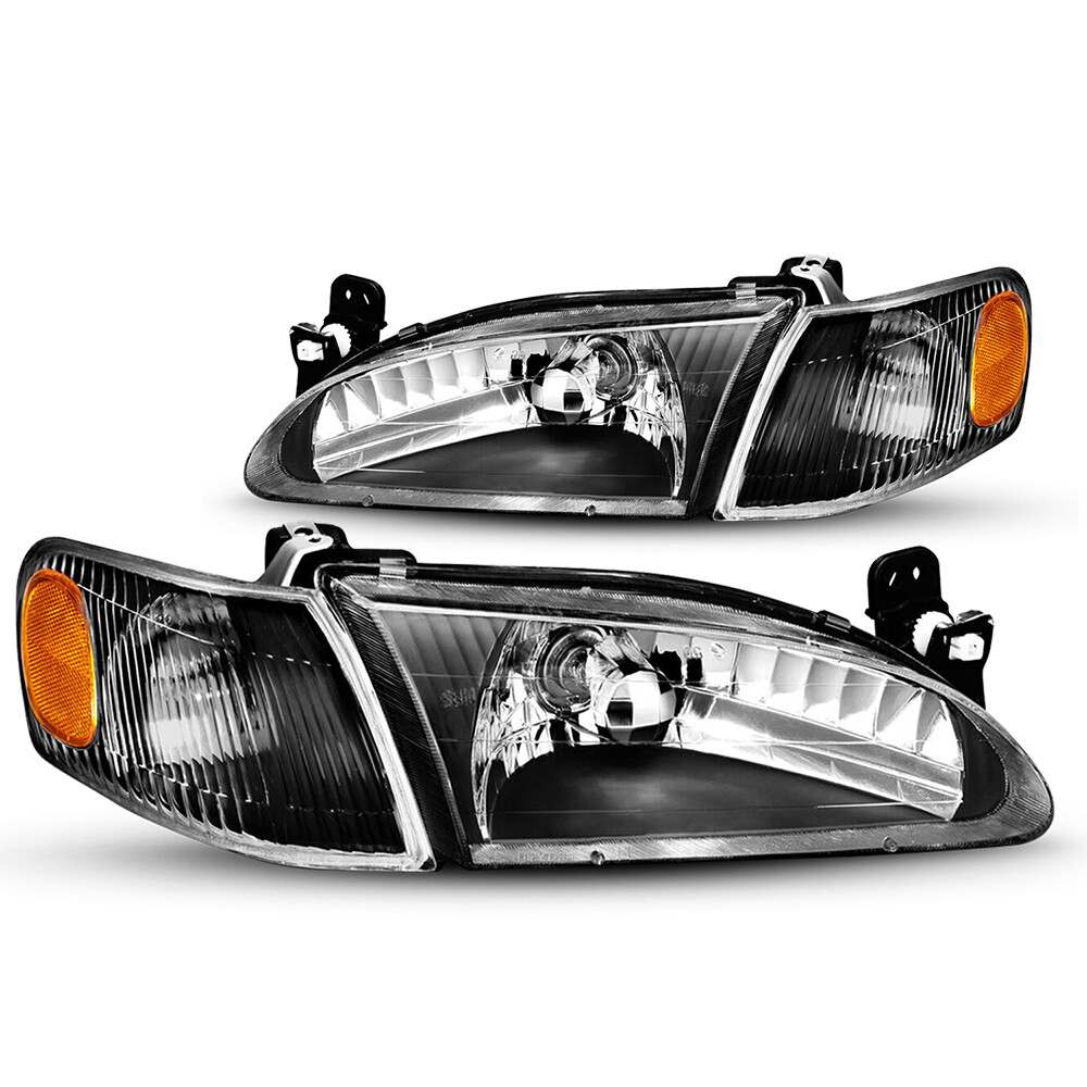 For 1998-2000 Toyota Corolla Black Housing Headlight Assembly Set Left+Right S