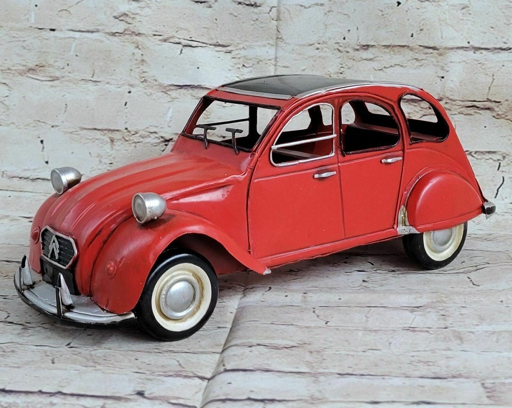 Vintage 1950 Citroen 2cvToy Diecast Model RED Color Highly Collectible Car GIFT