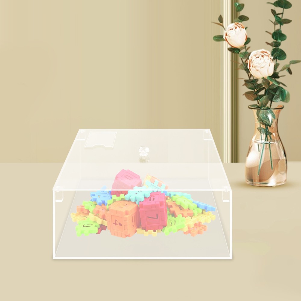 Acrylic Clear Display Case Cube Storage Box 25x25x12cm