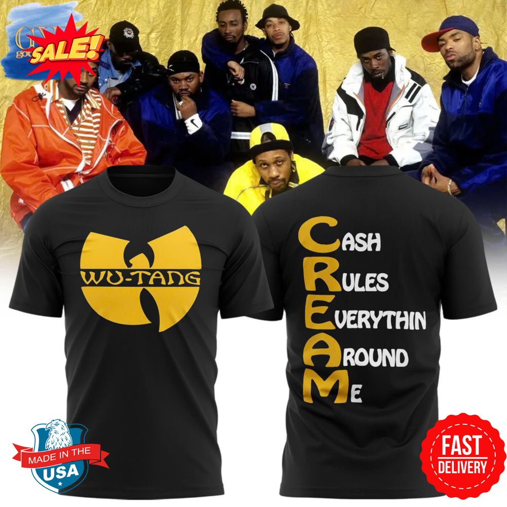 Wu-Tang Clan C.R.E.A.M. 3D Graphic T-Shirt Hip Hop Tee