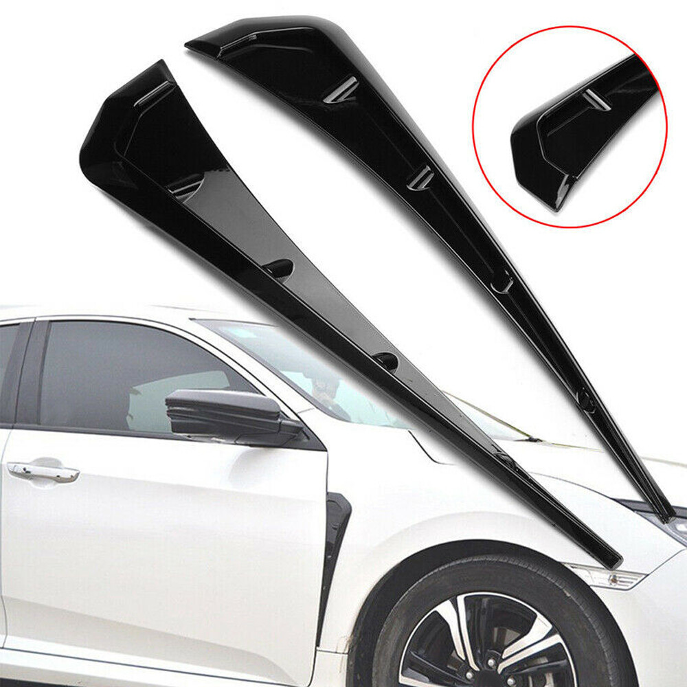 Left+Right ABS Plastic Car Side Fender Vent Air Wing Cover Body Trim Accessories