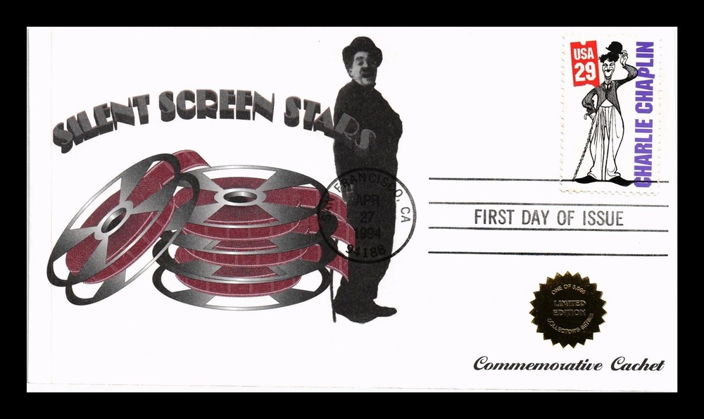 DR Jim Stamps US Charlie Chaplin Silent Screen Stars Limited Edition FDC