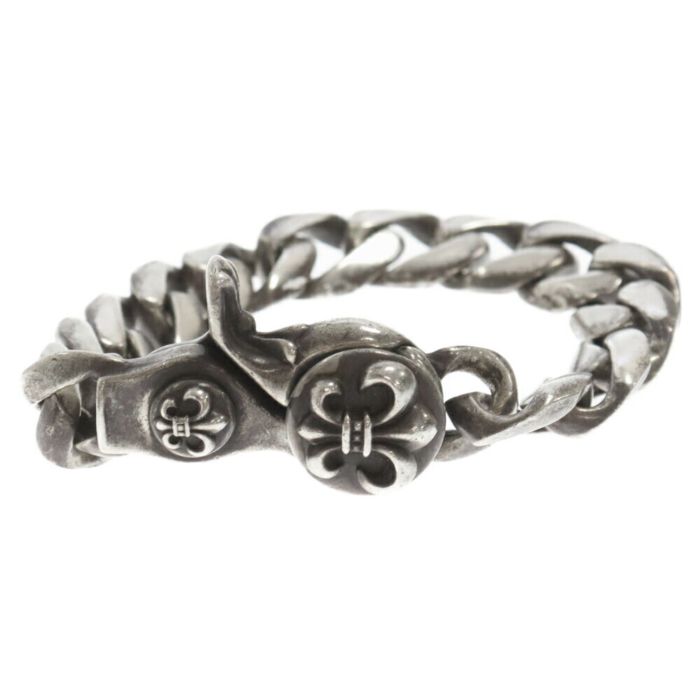 Chrome Hearts Size 13Link Classic Link Clip Bs Motif Silver Bracelet Old EC128