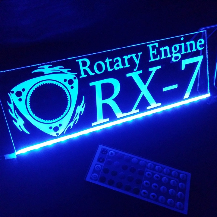 RX-7 LED Acrylic Rotary Engine Plate FD3S FC3S FC3C JDM Japan