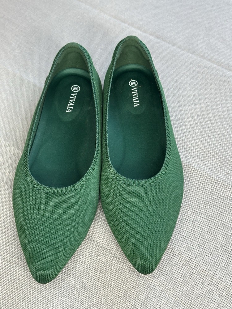 VIVAIA ARIA 5 POINTED-TOE BALLET FLAT SHOE FOREST GREEN WOMEN’s EUR 42 US 10.5