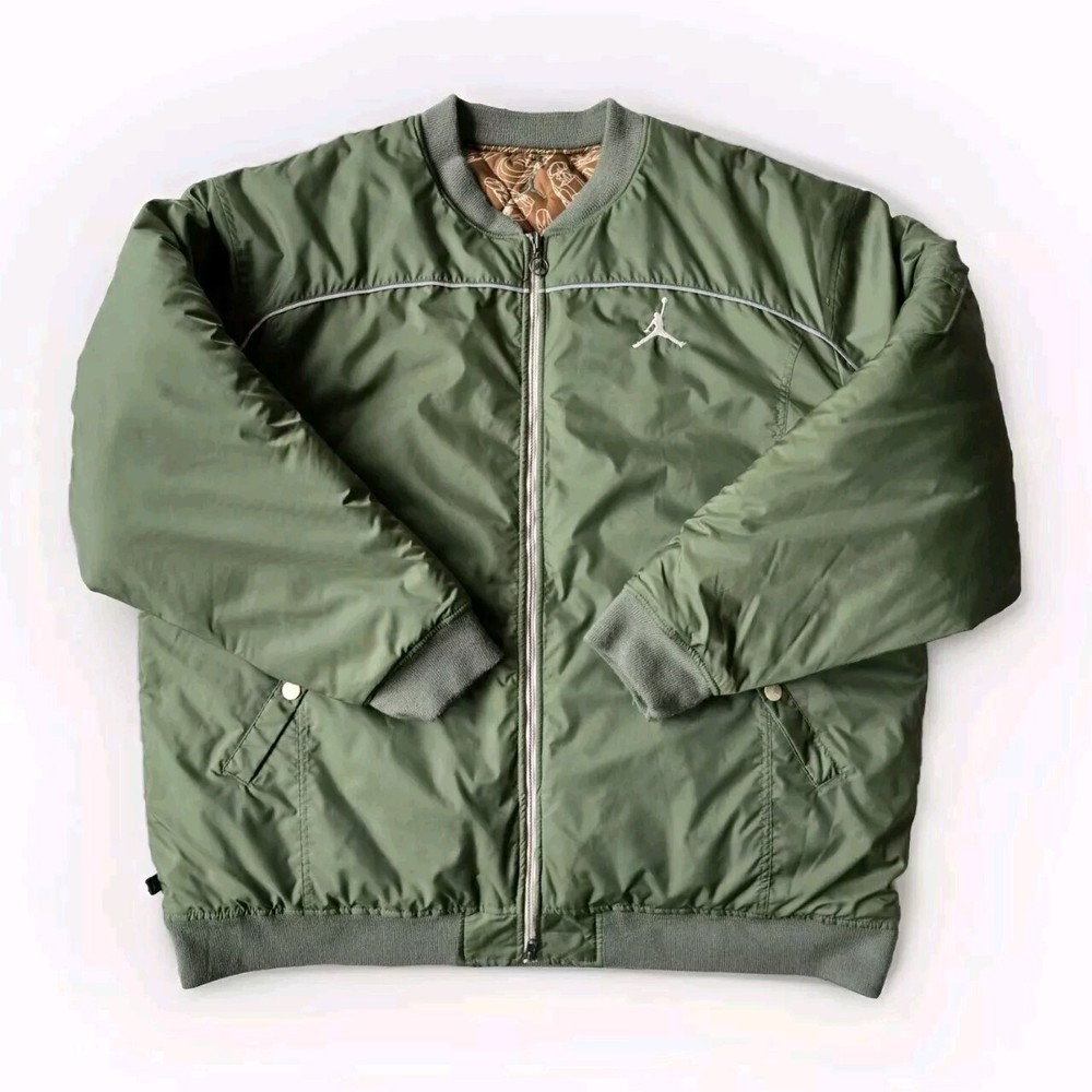 Nike Jordan Aviator Reversible Bomber Jacket Green & Brown. Size: XXL