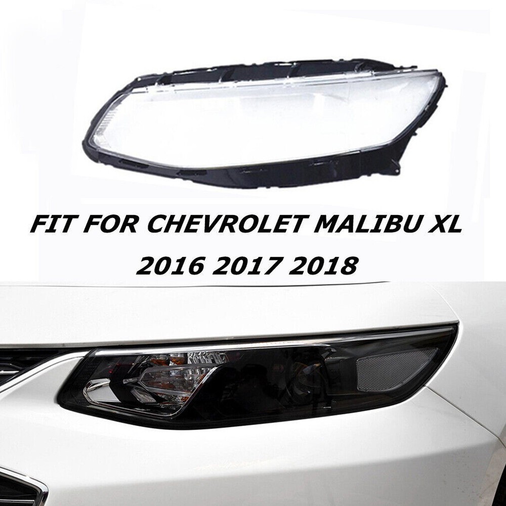 Front Left Headlight Lens Headlamp Shell Cover For Chevrolet Malibu XL 2016-2018