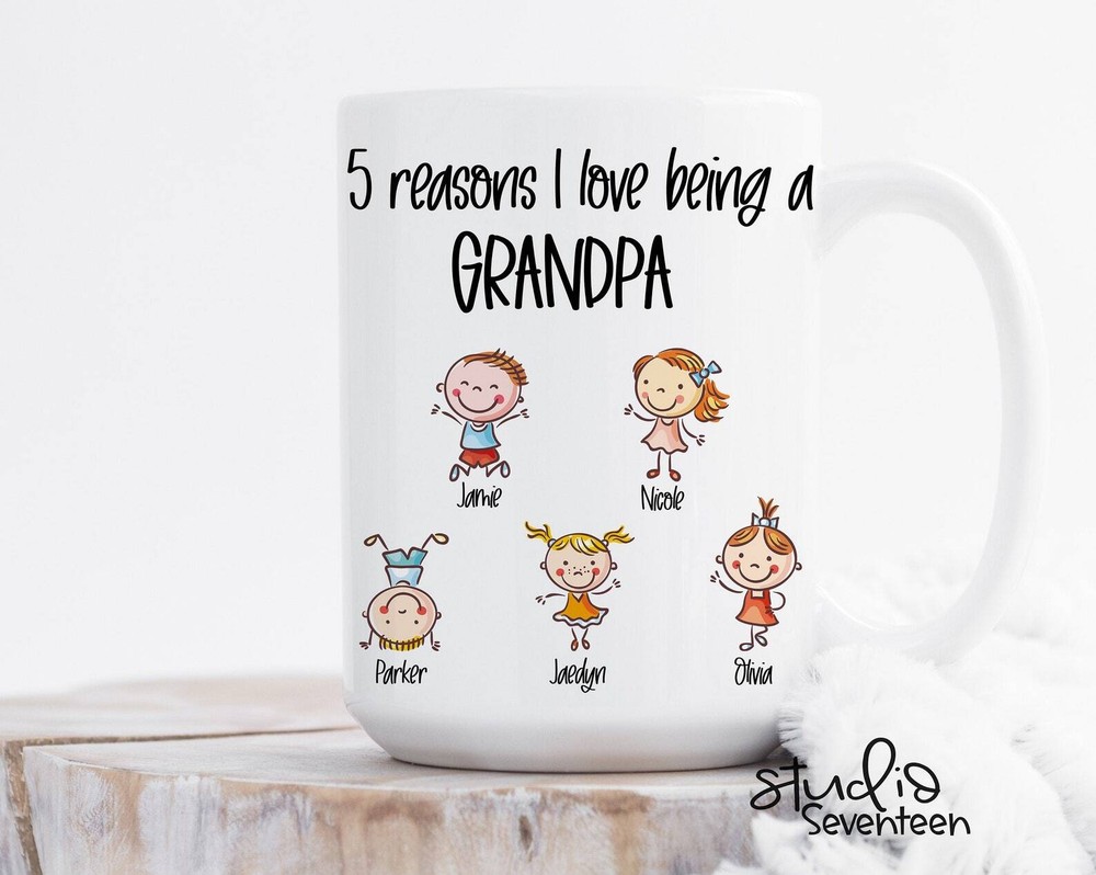 Custom Grandpa Mug Personalized Gift for New Grandfather Birthday or Papa