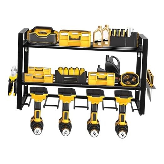 Heavy Duty 3-Layer Wall Mount Power Tool Organizer for Cordless Tools 4L