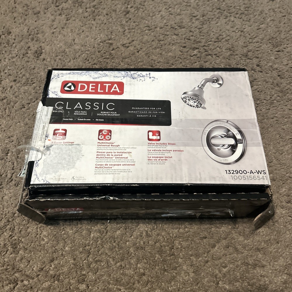 Chrome Classic Single-Handle 5-Spray Shower Faucet with Valve and Stops