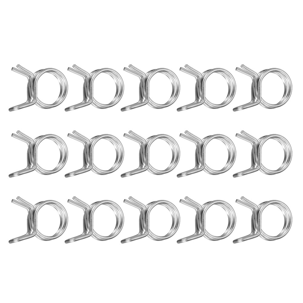 15Pcs 12mm/0.47inch Double Wire Spring Hose Clamp