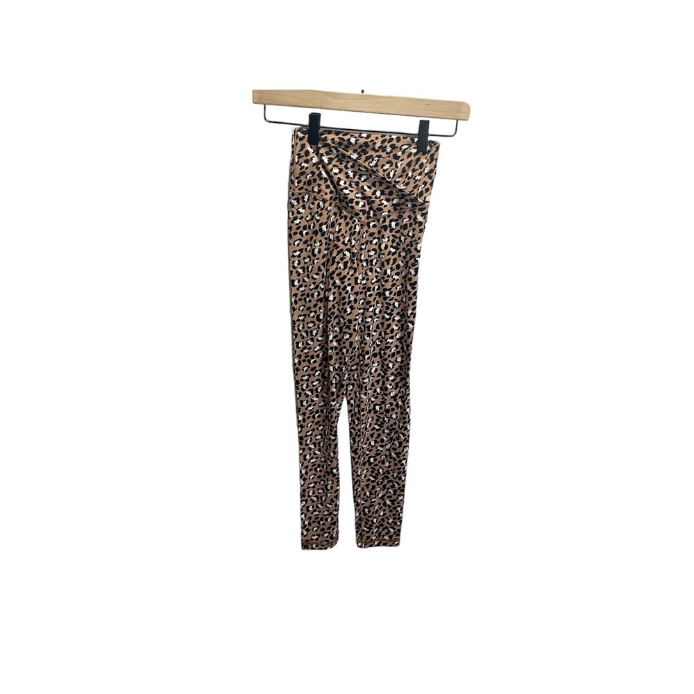 Aerie High-Rise Crossover Leopard Print Brown Crop Leggings for Active Comfort
