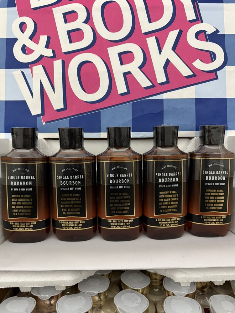 5 New SINGLE BARREL BOURBON HAIR FACE BODY WASH MEN’S BATH & BODY WORKS