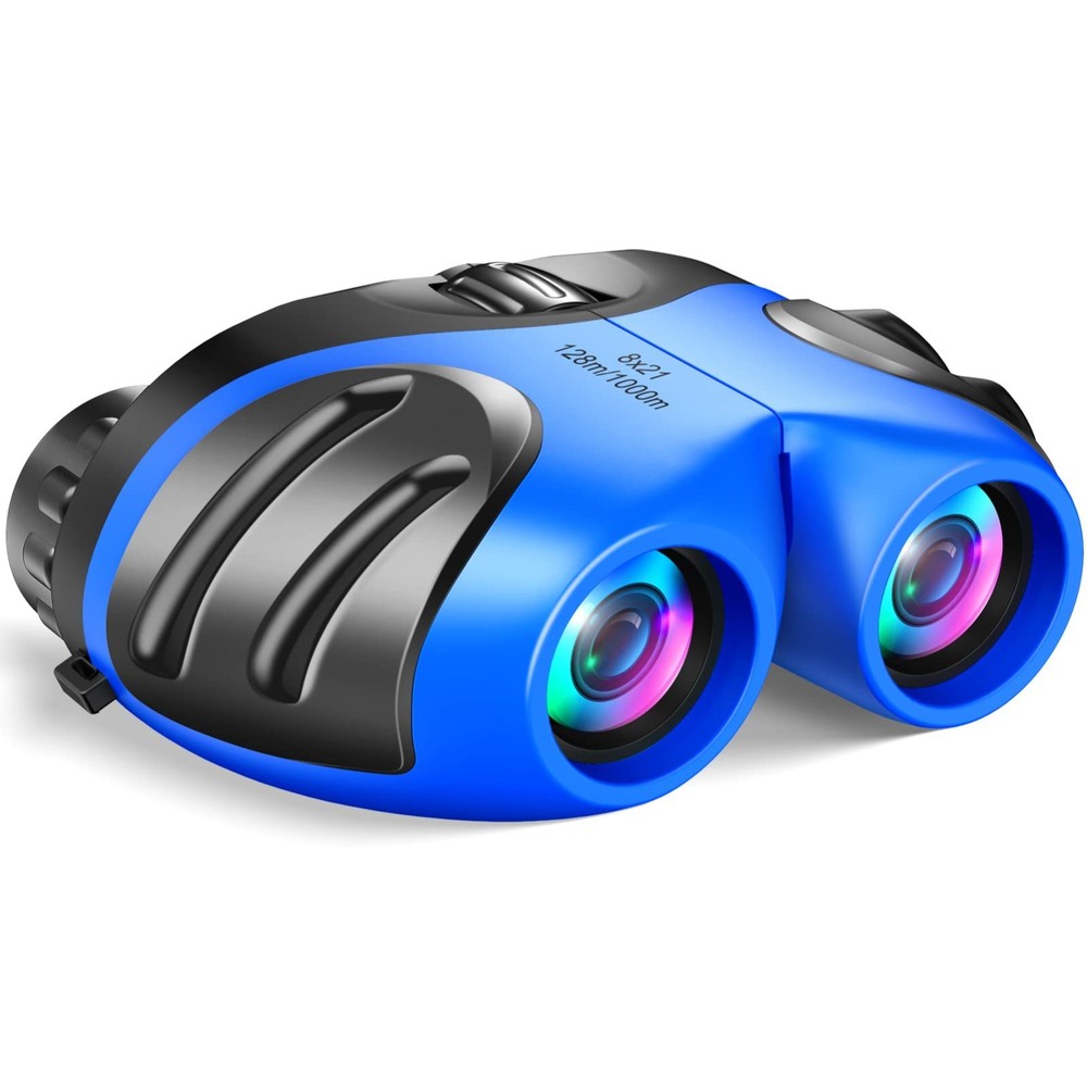 DIMY Blue Kids Binoculars for Ages 3-9 – Waterproof Toy Gift