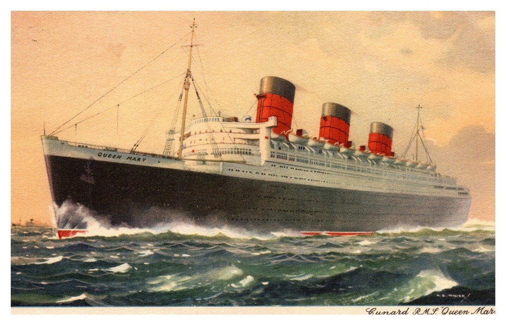 Cunard RMS Queen Mary C1950s DB AF2